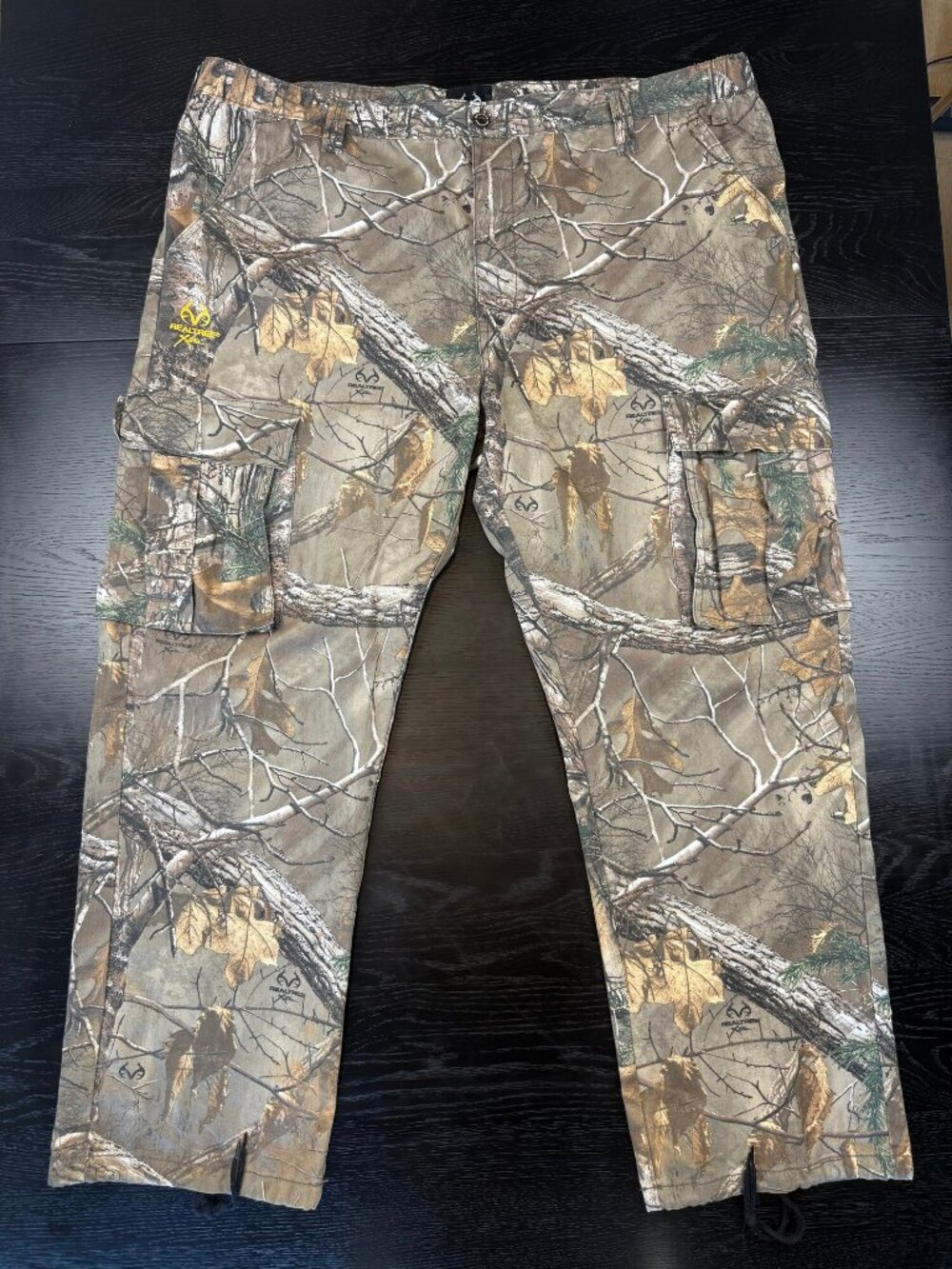 Realtree Xtra Camo Cargo Hunting Pants Men 2XL Drawstring Hems